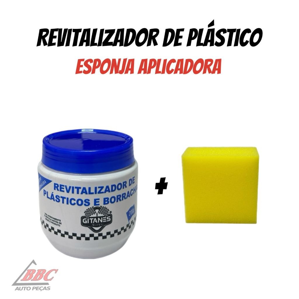 Revitalizador de Plástico Parachoque, carro e moto Borracha 200G