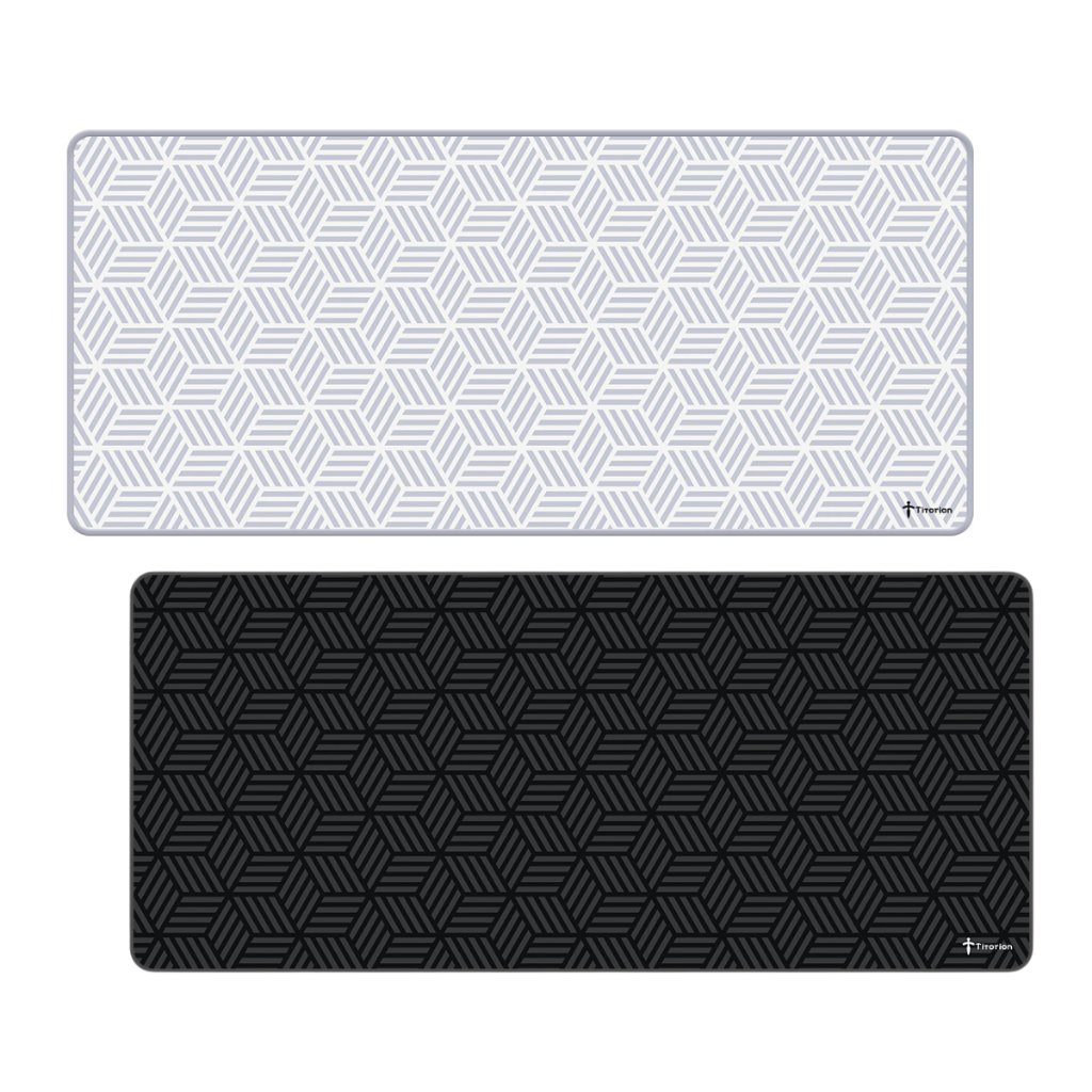 Mouse Pad Gamer APEX Extra Grande Control Profissional 90x40 Deskpad Branco Preto Hexágono Titorion