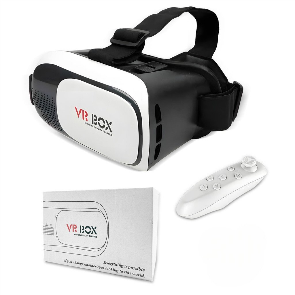 Óculos Vr Box 2.0 Realidade Virtual + Controle Cardboard 3d Bluetooth