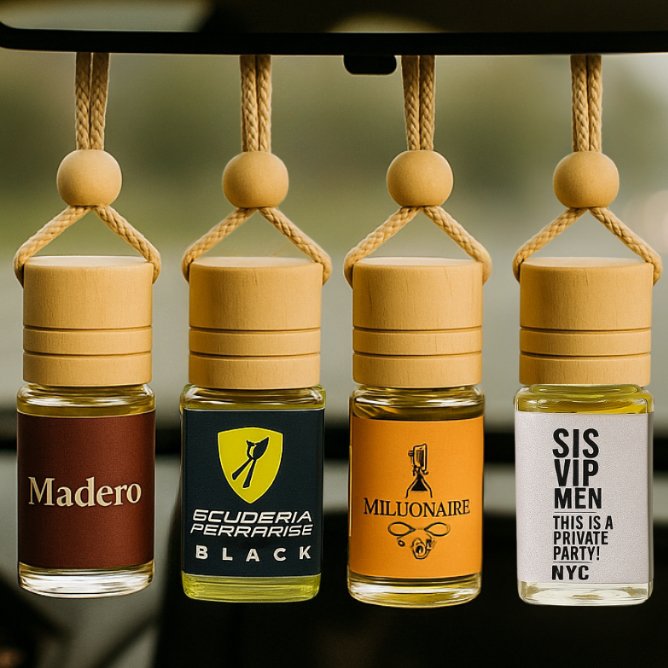 KIT 4UN - Cheirinho Automotivo Aromas de Luxo Personalizado 10ml - Aromatizador Cheirinho de Carro