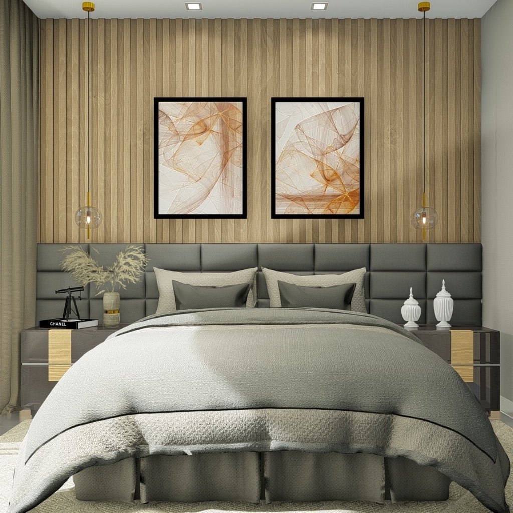 Cabeceira Ripada Estofada Placa 40x20 Em Linho Varias Cores