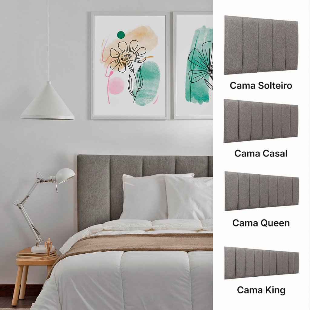 Cabeceira Modulada Estofada 60x20 Solteiro Casal Queen e King Placa Adesivo Veludo Alto Padrão
