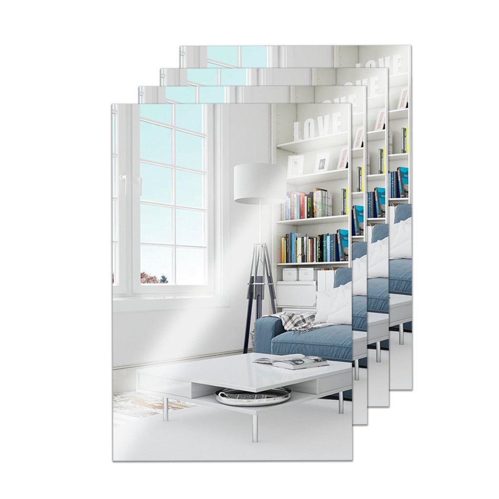 Kits 1 a 4 Espelhos Adesivo Decorativo Acrílico 20x30 Retangulares