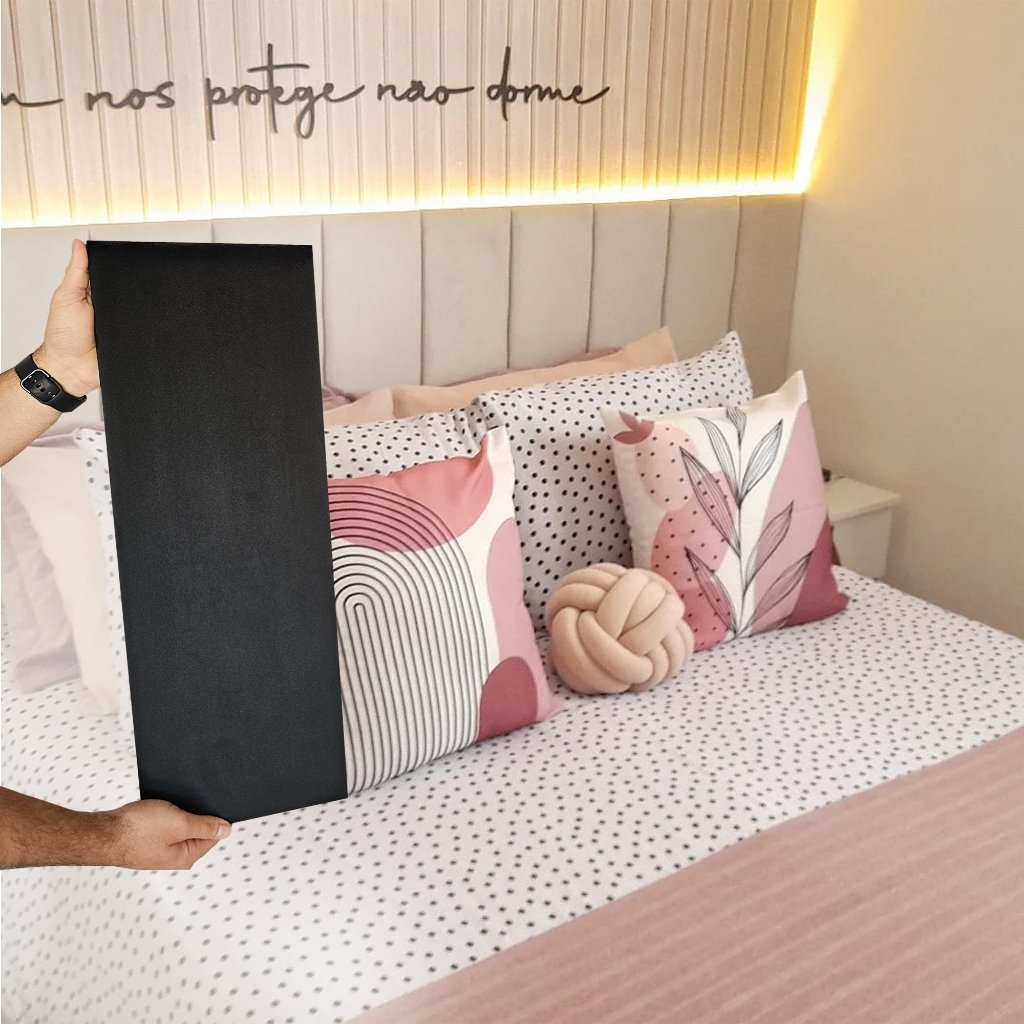 Cabeceira 20x60cm De Cama Casal Solteiro Estofada 1 Placa Modulada