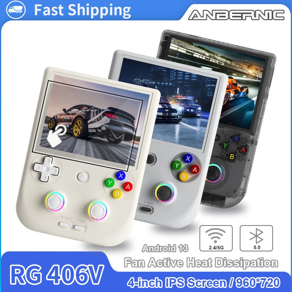 ANBERNIC RG 406V Console De Jogos Portátil De Vídeo 4 " IPS HD Touch Screen Android 13 Wifi Retro Games Player Suporta 1080p DP RG406V