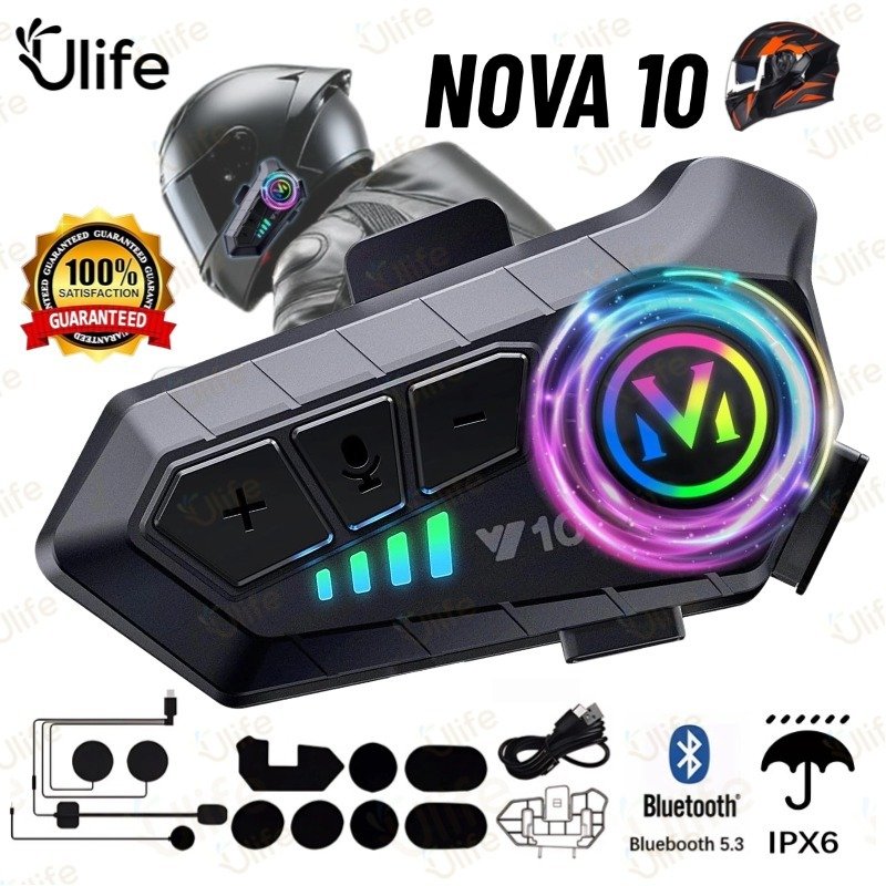 Fone De Ouvido Para Capacete Bluetooth Headset Rgb Sem Fio de Livres À Prova D'Água-UF