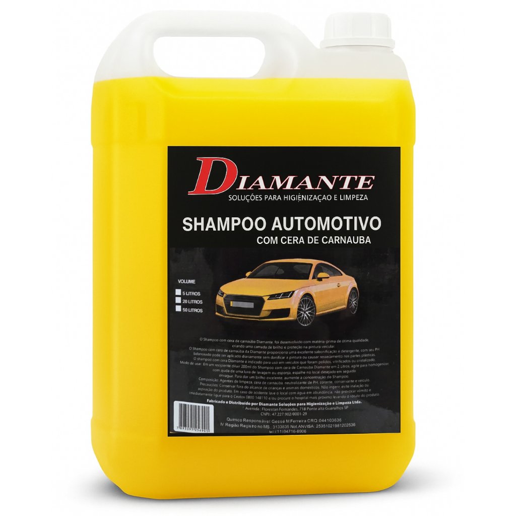 Shampoo Automotivo com Cera de Carnaúba 5 L – Brilho e Proteção | Diamante