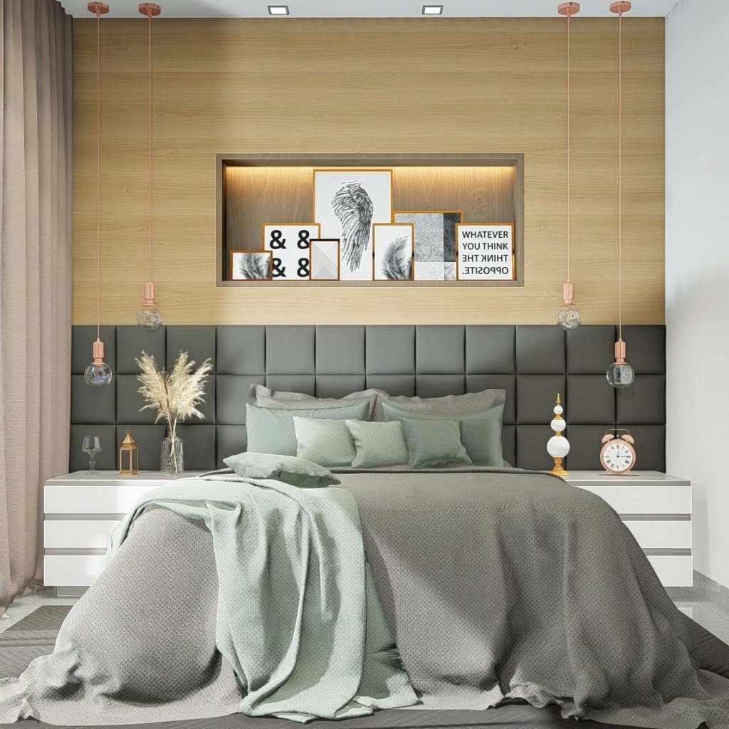 Cabeceira Ripada Estofada Placa 25x25 Em Linho Varias Cores