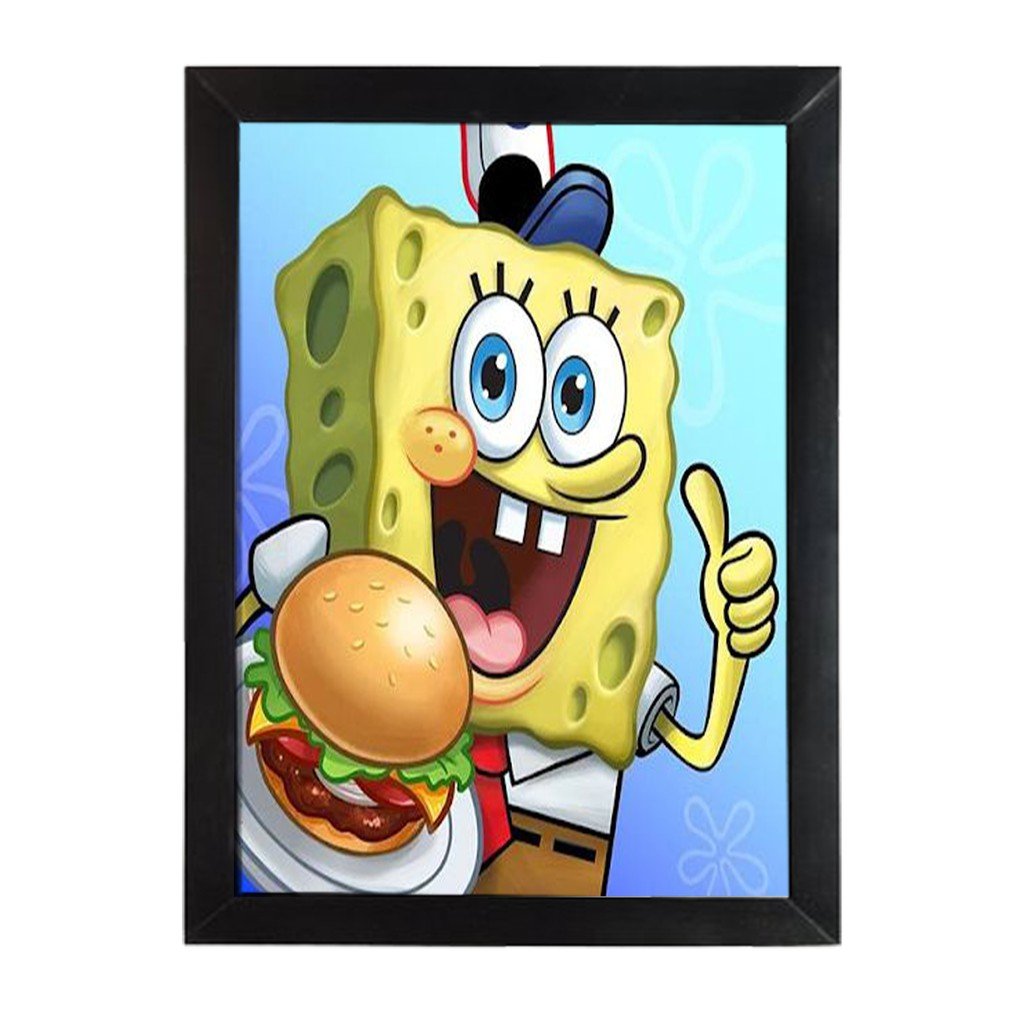 Quadro decorativo Bob esponja lanche Restaurantes Lanchonete Pizzaria Salão Cozinha
