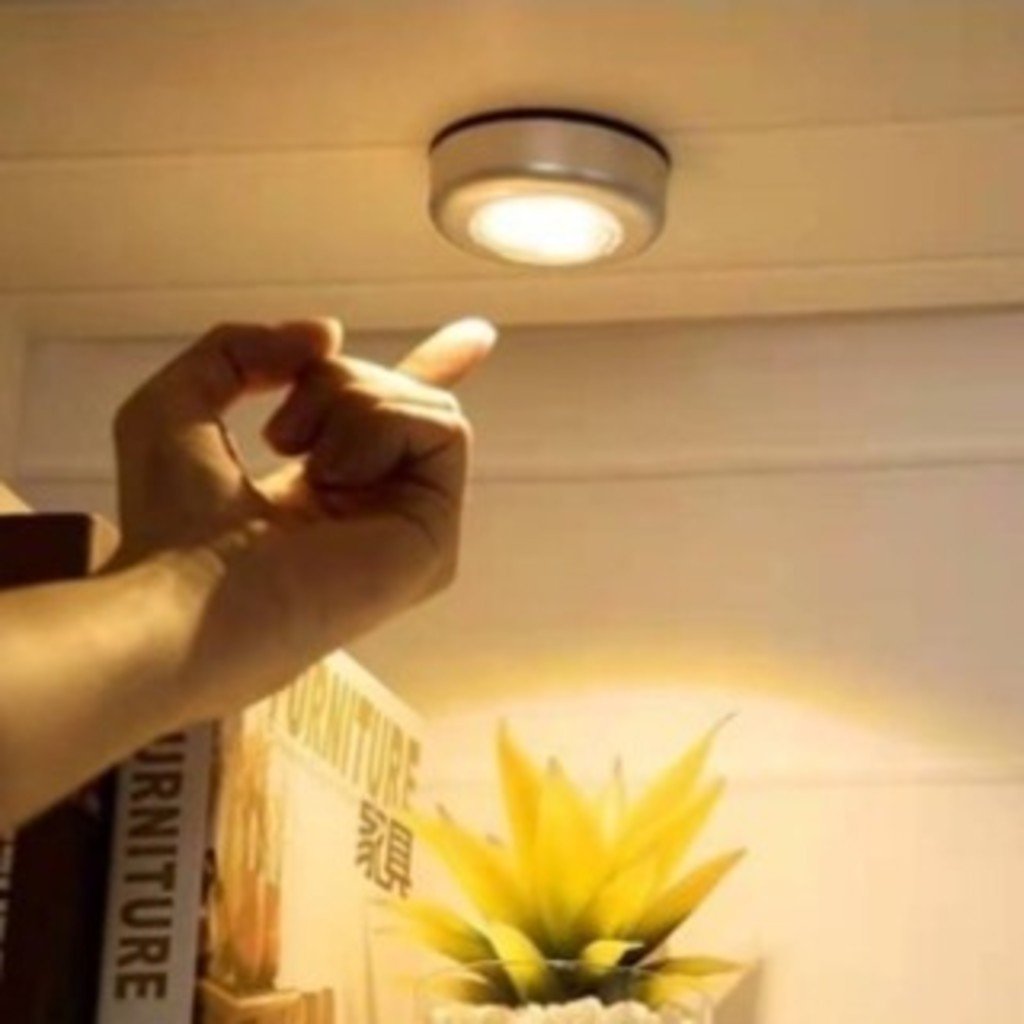 KIT 3 UNIDADES LUZ DE LED Adesiva Touch de Pilha de Segurança Portátil para Armário/Carro