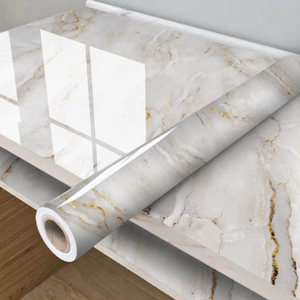 Papel Parede Mármore Dourado Para Cozinha Impermeável Resistente a Altas Temperatura Papel Parede Mármore