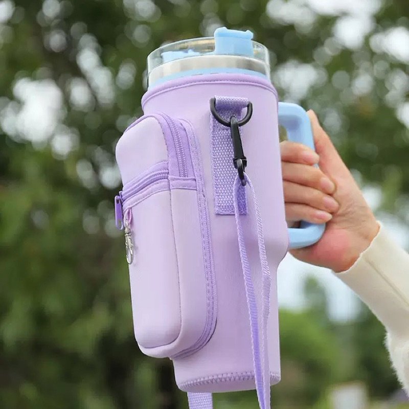Bolsa Porta Garrafas De Água Compatível Com Copo 40oz 1,2 Litro Para Celular Chaveiro Com Alça De Ombro Ajustável