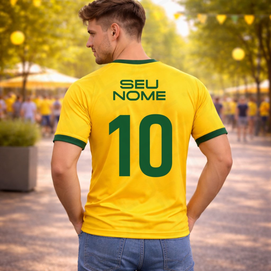Blusa Brasil Copa 2026 Personalizada Algodão Unissex Torcida Patriota Brasil 2026