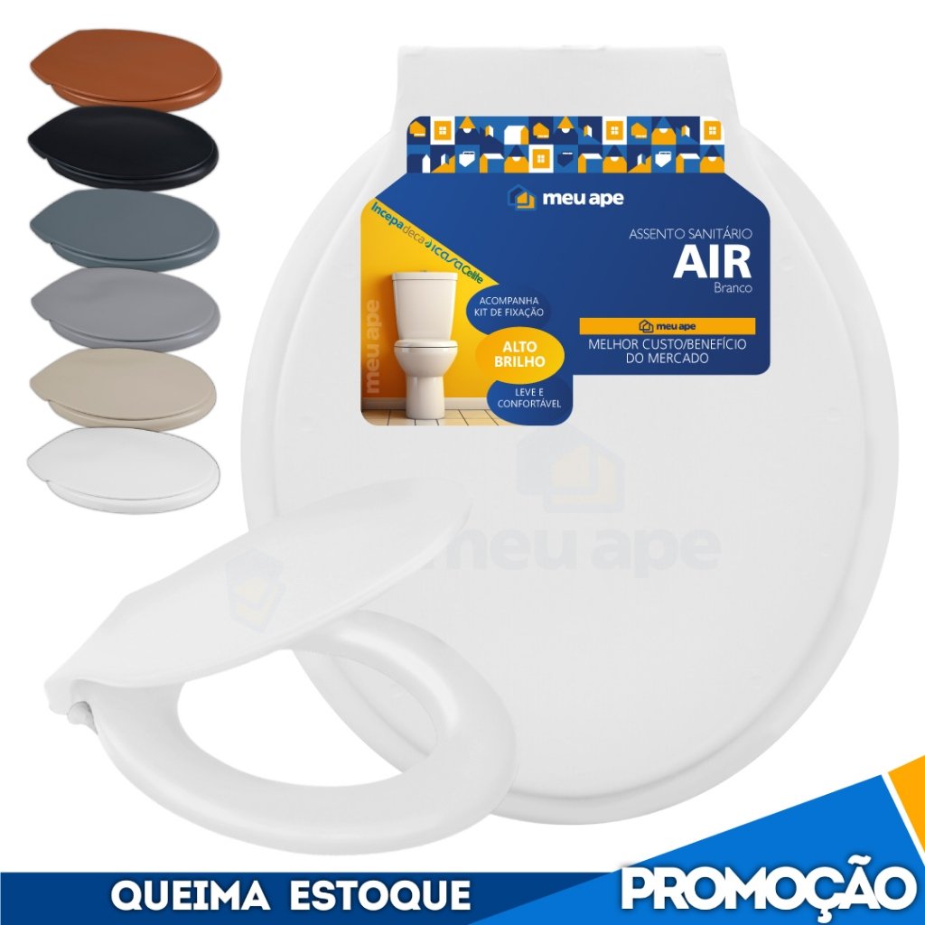 Assento Sanitário Tampa Vaso Redondo Oval Air Universal Basico Deca Celite Icasa Logasa Incepa Comum
