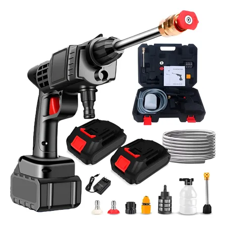 Lavadora Lava Jato Portátil Pressão 2 Baterias + Maleta Preto 127/220v 50 Hz X 60 Hz