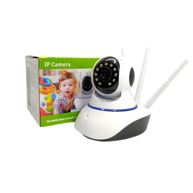 câmera iP robô 3 antenas wifi visão noturna full HD 360º microfone áudio babá eletrônica robozinho sem fio app yoosee
