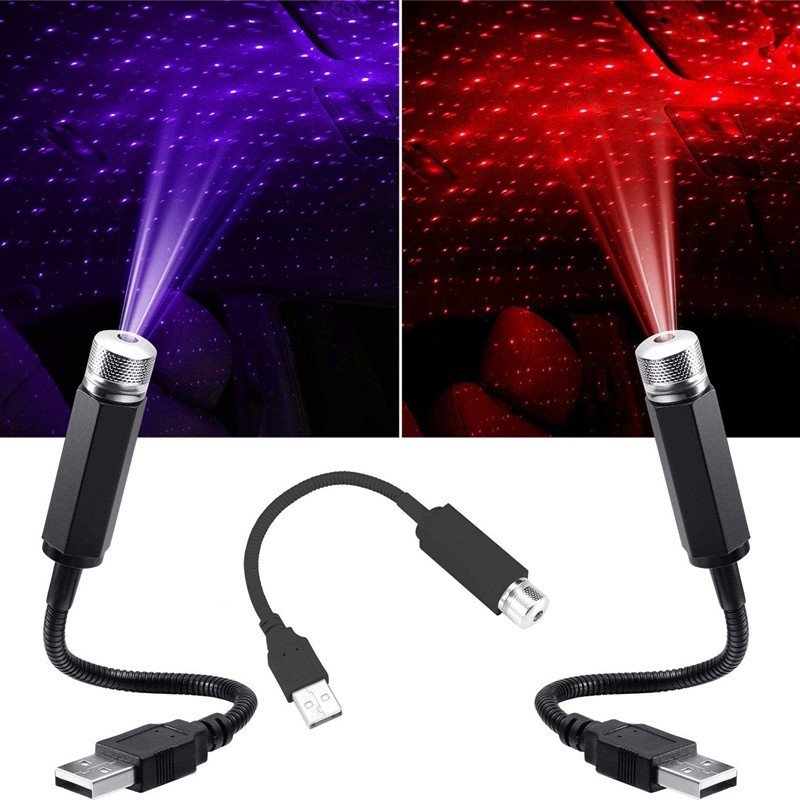 Neon carro ambiente universal luz usb mini led projetor luz noite estrelada céu laser luz de teto