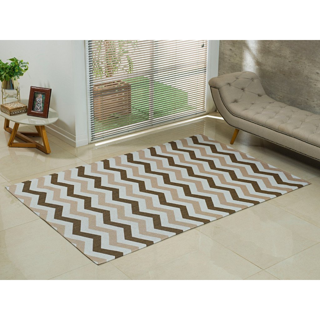 Tapete Jacquard Sala Quarto 2.00 x 1.40m Antiderrapante Geométrico Estampas Variadas Lavável