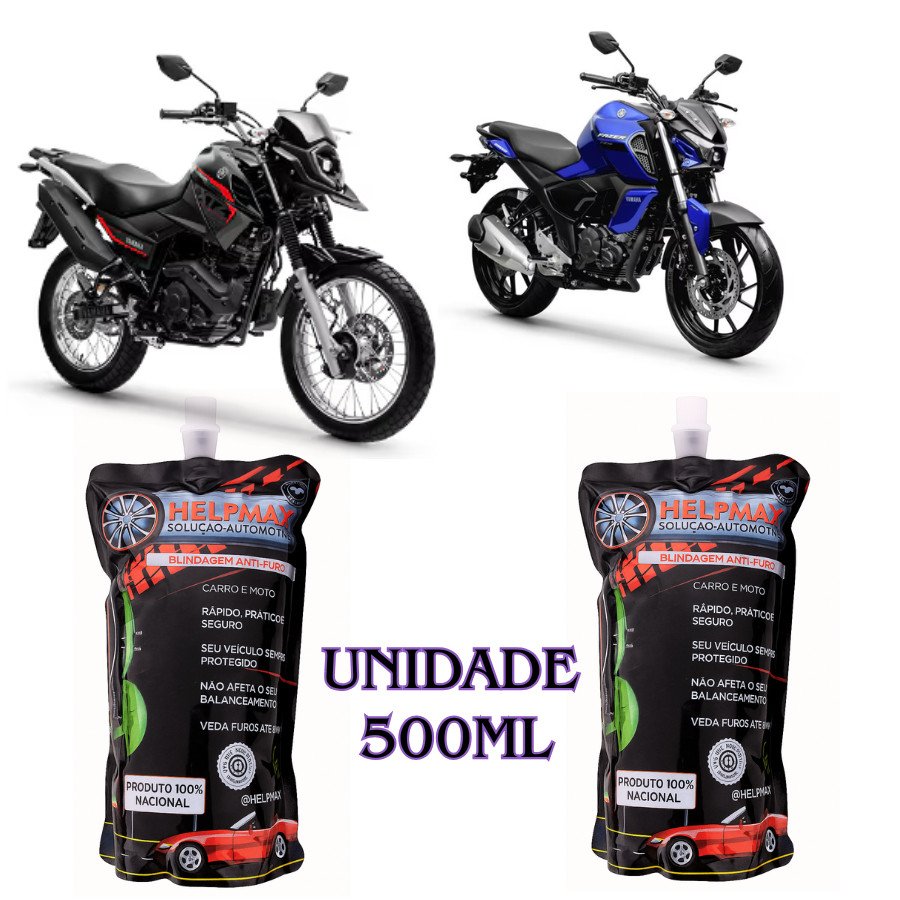Kit 2 Selante de Pneu Blidagem Anti-Furo Moto  - Não Afeta Balanceamento - Aplicação Rápida e Fácil