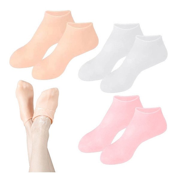 Meias De Silicone Para O Cuidado Dos Pés Gel Hidratante AntiRachaduras Removedor De Pele Morta