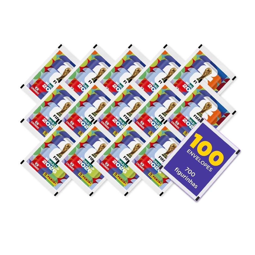 Copa do Mundo 2026 - Contém 100 Envelopes (700 Figurinhas) Oficial Panini