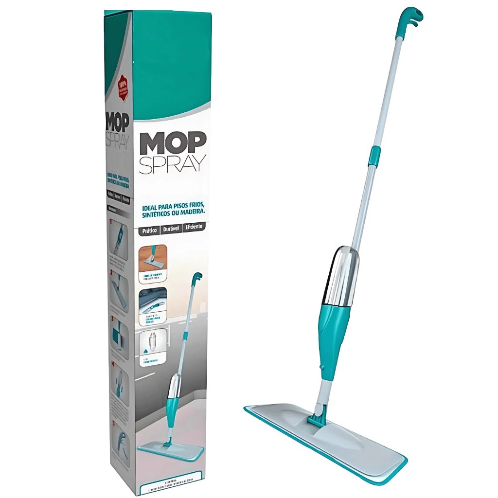 MOP Spray Rodo Esfregão com Reservatório Rodo Magico Limpa Seca