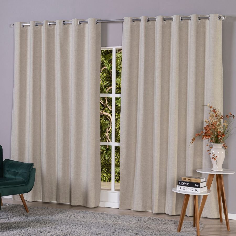 Cortina Linho 100% Blackout Para Sala Quarto Premium 3,00x2,30/2,50/2,80