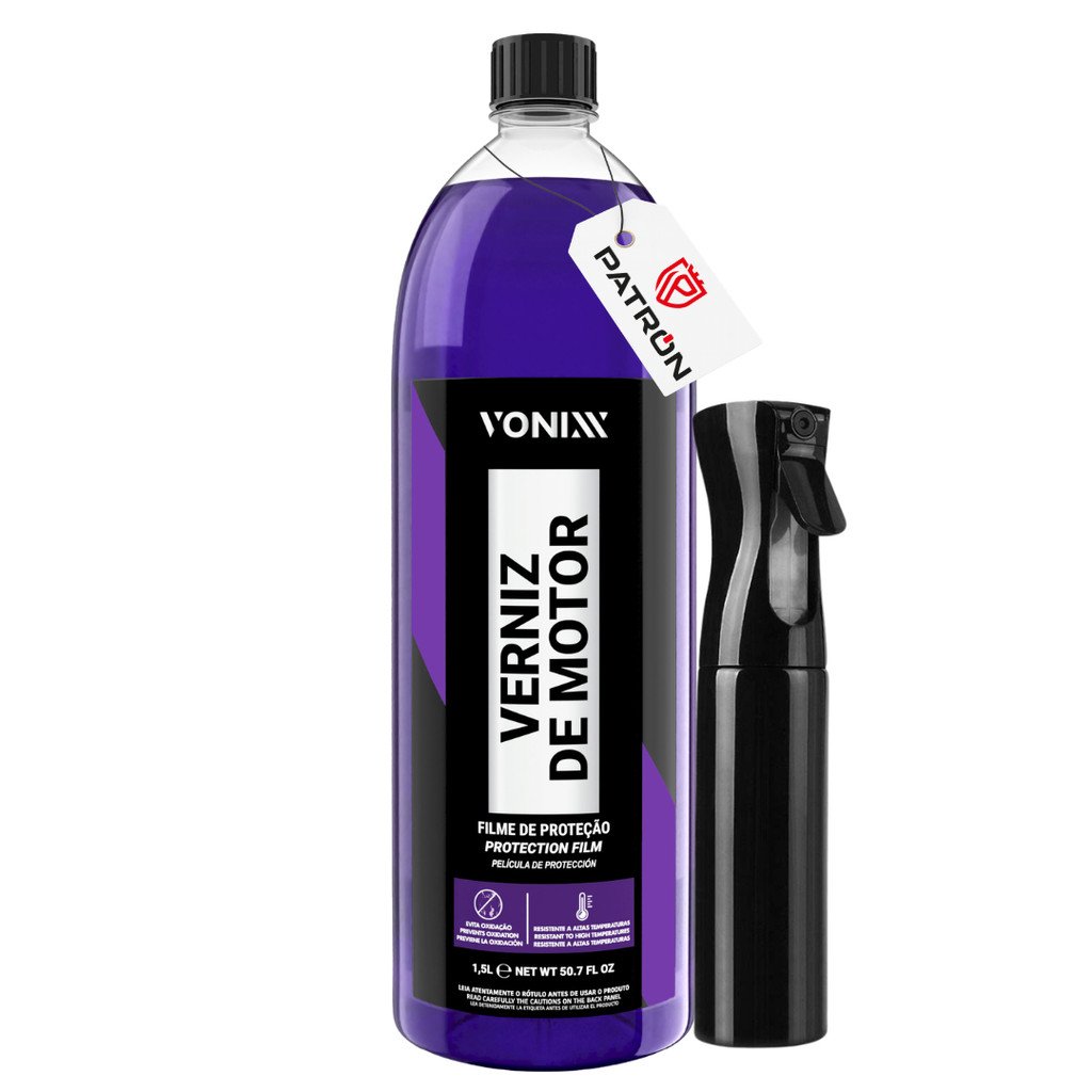 Verniz de Motor Vonixx 1,5L + Pulverizador 240ml Proteção Brilho Motor Automotivo