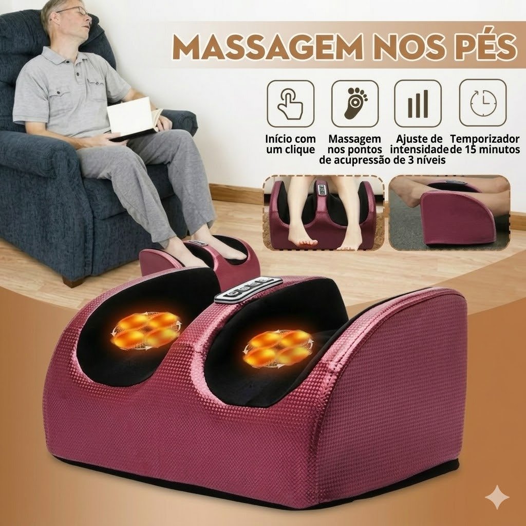Massageador Pés E Pernas Bivolt Terapia Aquecimento 110v/220v