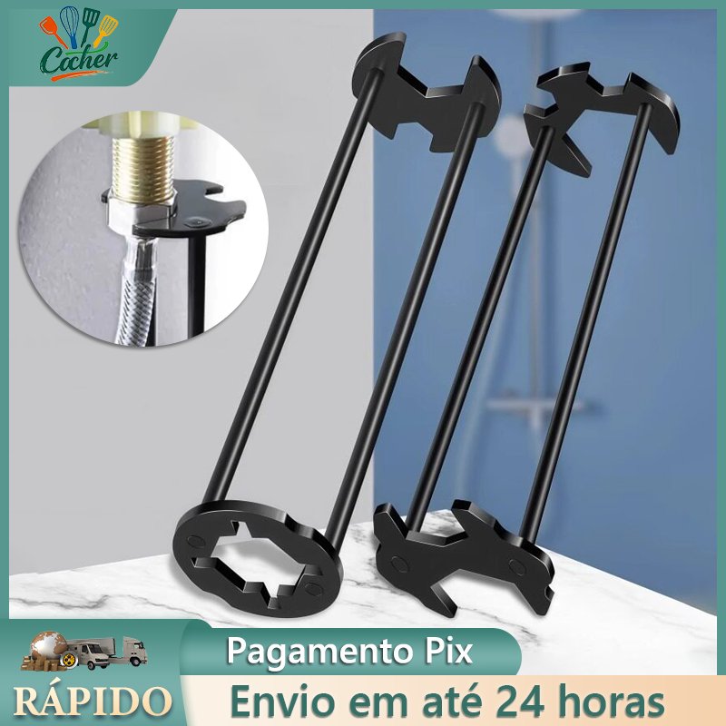 1pcs Chave De Pia , Ferramenta Multifuncional De Reparo De Tubulação 5 Em 1 De Encanamento De Torneira De Calh