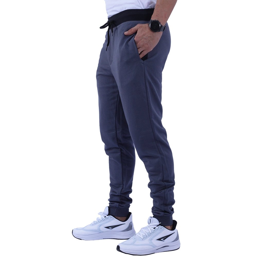 Calça Masculina Moletom MXD Conceito 2 Bolsos Preto Branco Marrom Moletom Sem Pelúcia Jogger Slim