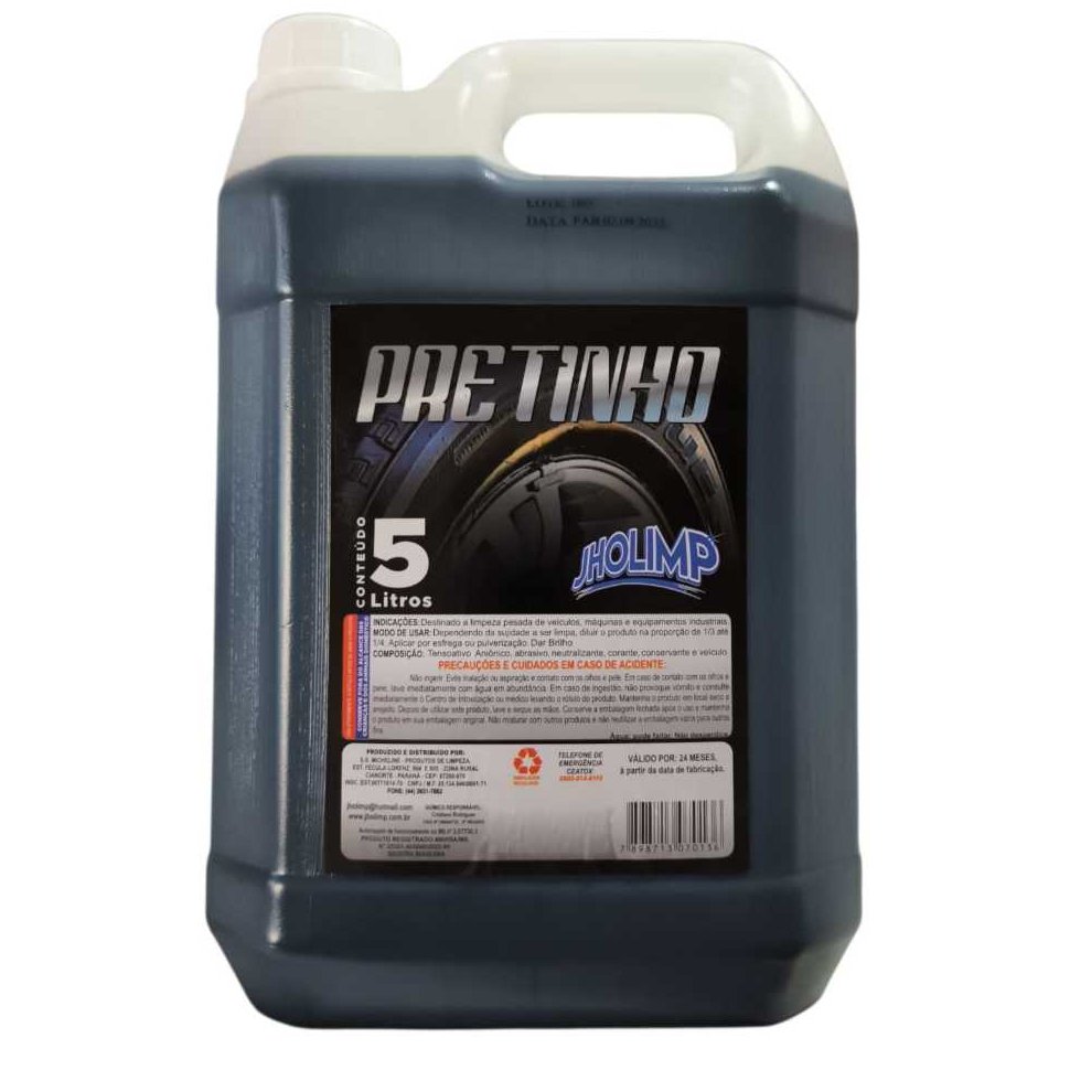 Pretinho Concentrado para Pneu Automotivo Brilho Molhado 5L Jholimp