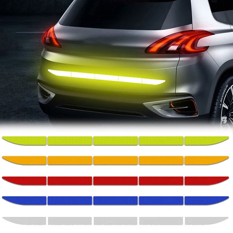 Adesivo Refletivo Carros Adesivo  segurança aviso Refletor Fita Segurança Anti-Colisão Porta-Malas acessórios automóveis